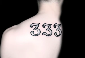 333 numbers with shading tattoo idea