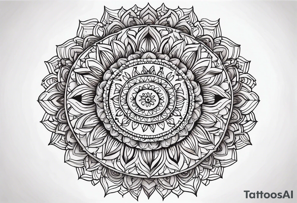 male mandala Knee tattoo in fall colors tattoo idea