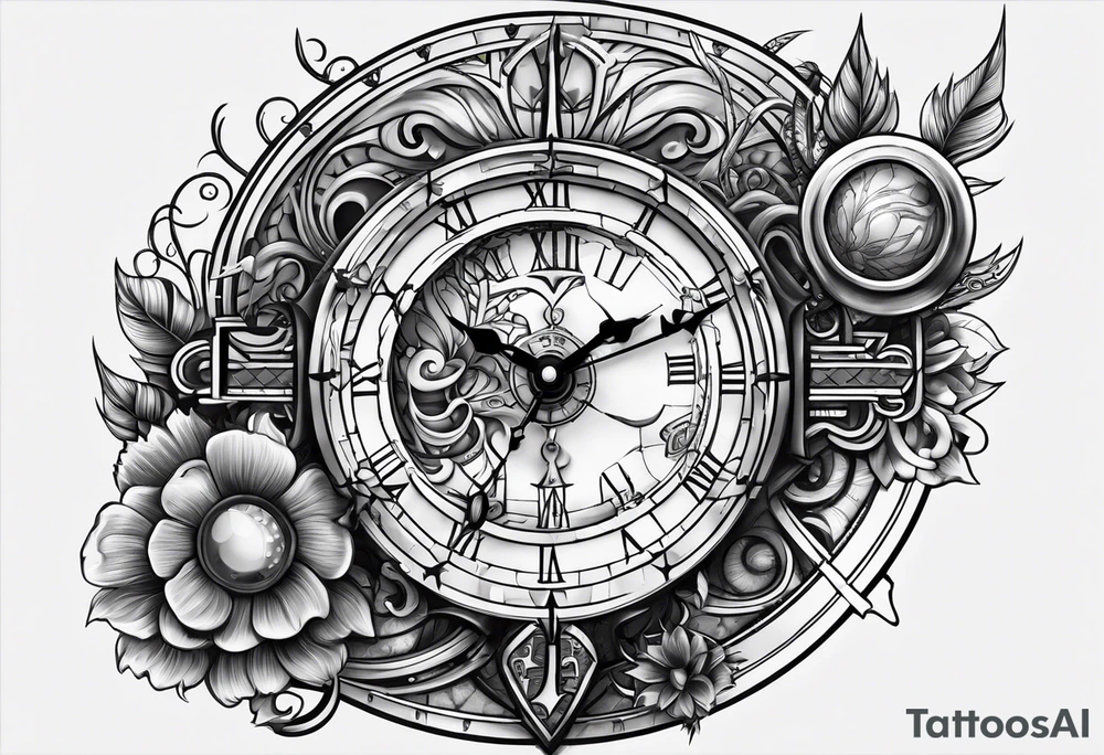 Birthdate clock tattoo idea
