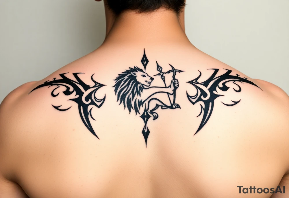 Leo zodiac sign and Sagittarius together tattoo idea