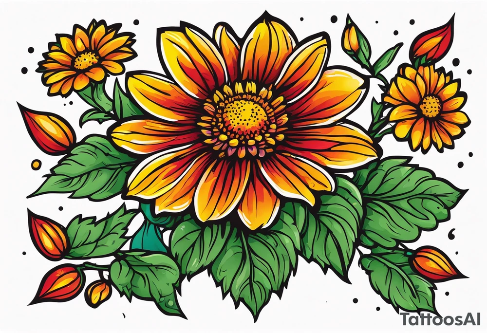 Indian blanket flower tattoo idea