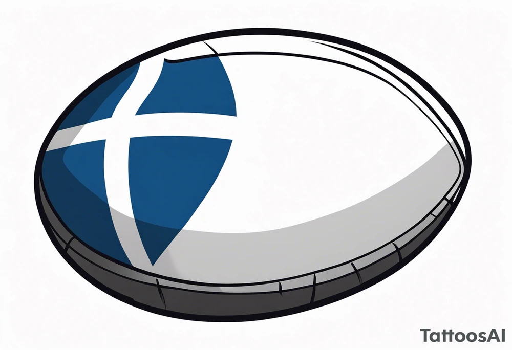 Rugby ball with Finland flag tattoo idea