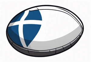 Rugby ball with Finland flag tattoo idea