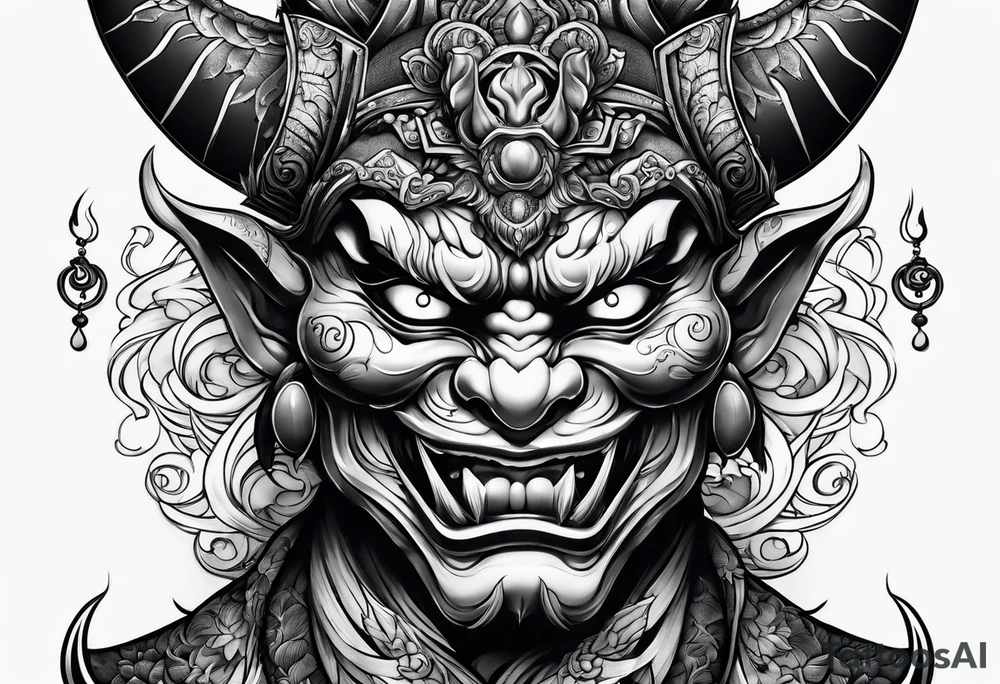 Japanese Demon tattoo idea