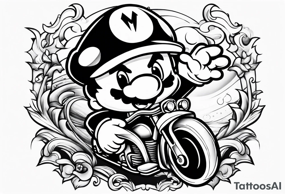 Mario riding bullet bill tattoo idea