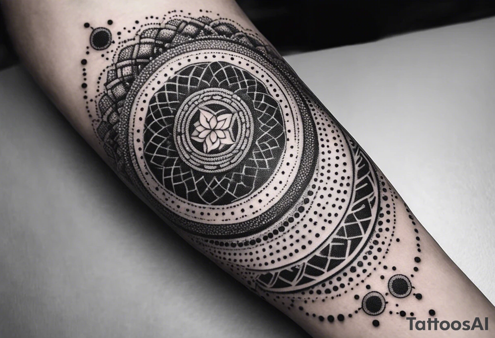 Thin line of a Nordic chain that surrounds the forearm, tattoo idea