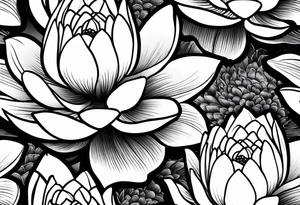 Violets, water lily tattoo idea