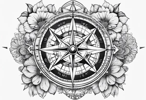 Compass , flower, sea tattoo idea