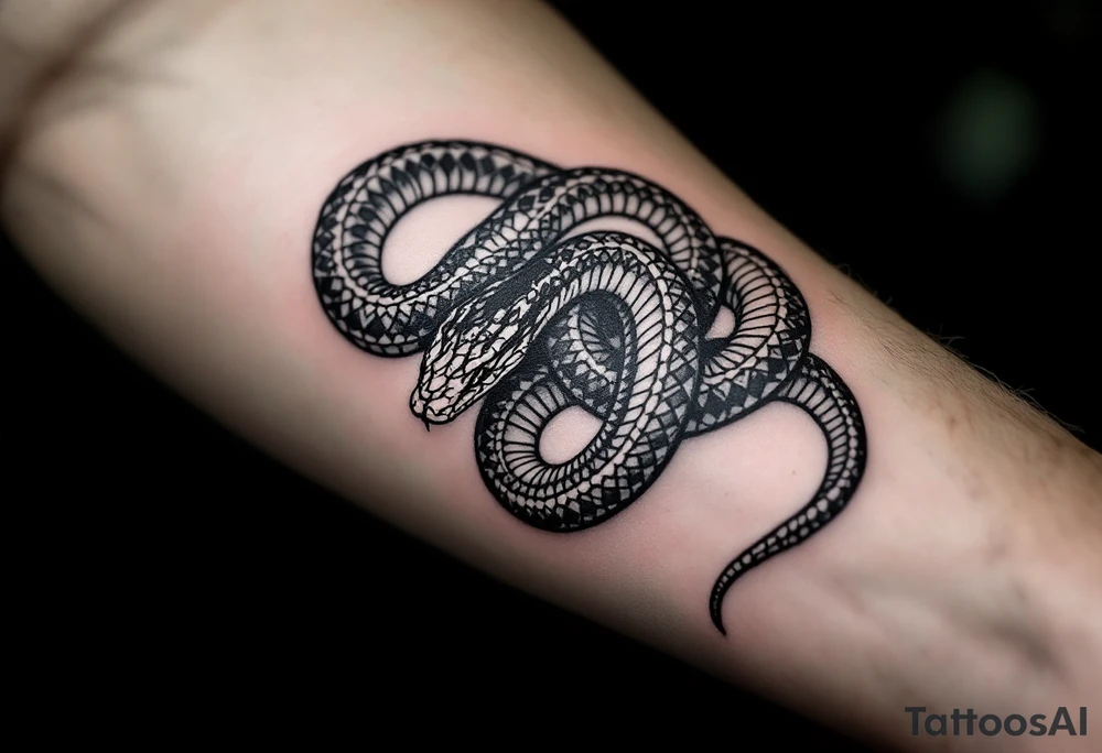 streetwear snake seen from the up view tattoo idea