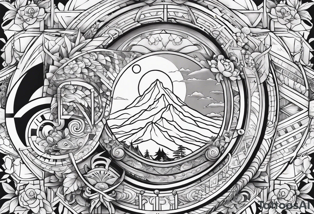 ghibli sleeve tattoo idea