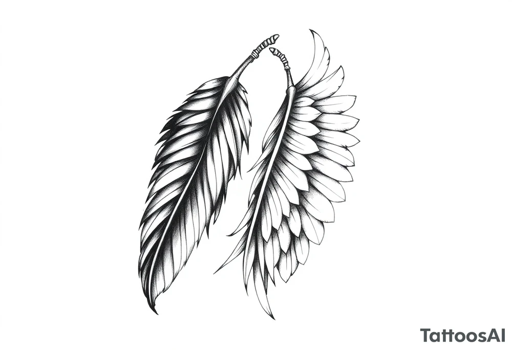TWO FEATHERS TOGETHER tattoo idea