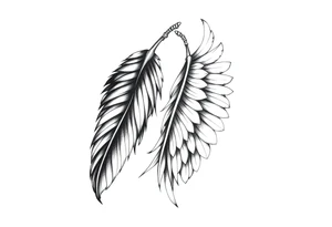 TWO FEATHERS TOGETHER tattoo idea