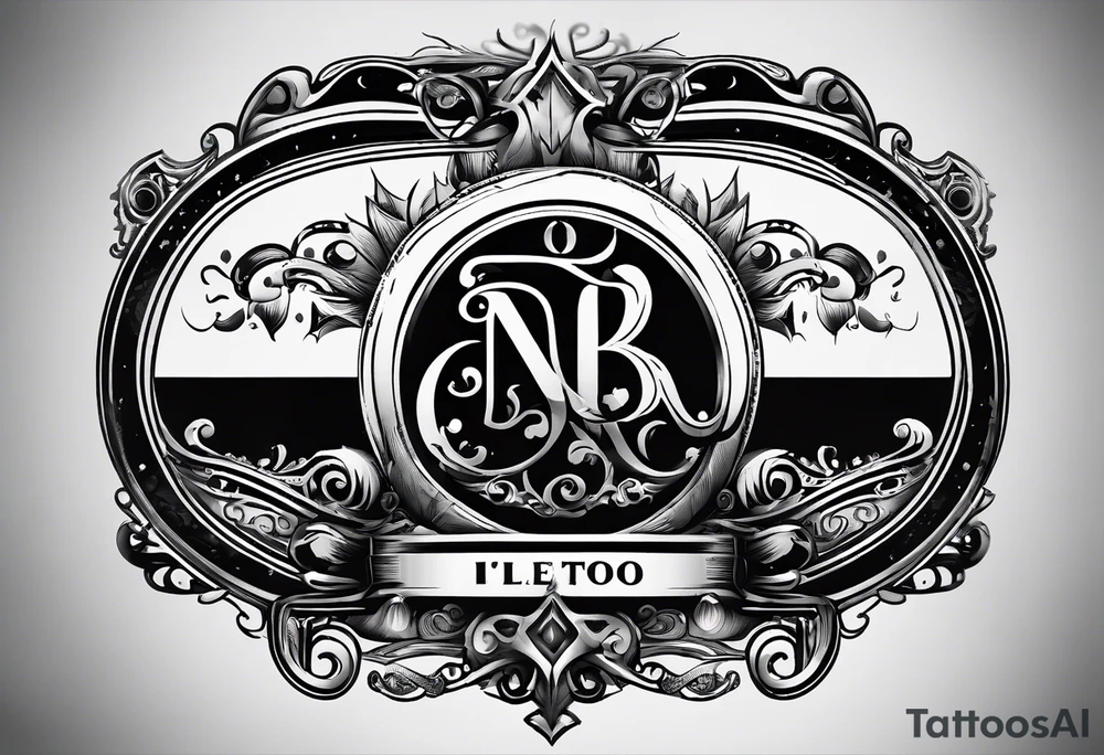 logo with the last name Nichols and the letters B, O, L, H, E, D, J, and R tattoo idea