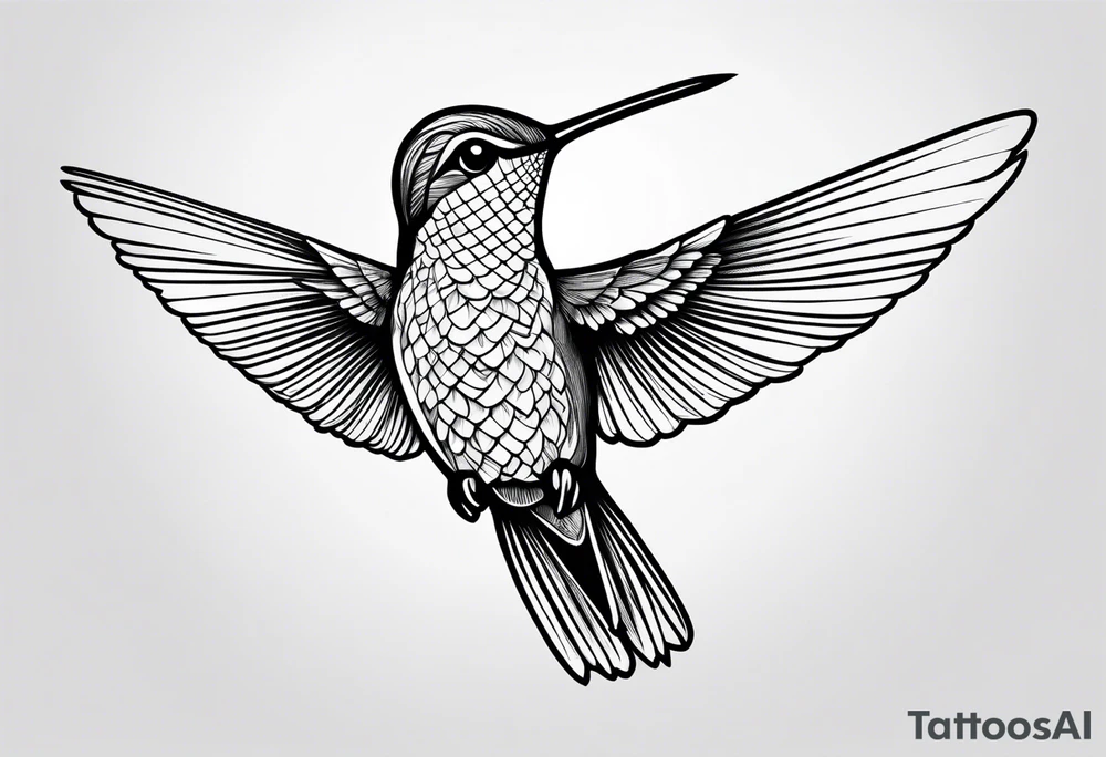 hummingbird simple tattoo idea