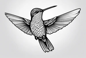 hummingbird simple tattoo idea