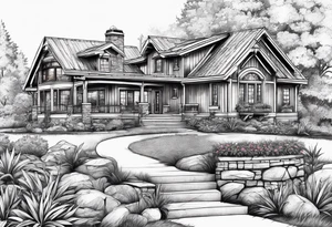 Landscaping with sprinklers tattoo idea