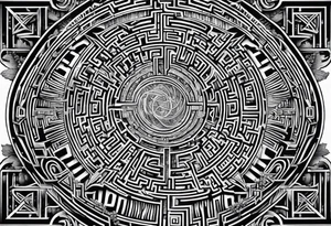 a labyrinth made out of a tree. There is no way to get to the center of the maze. tattoo idea