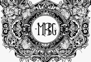 letters: "MRBG" underlined, equally separated
simple, clear, plain, unadorned, no background tattoo idea