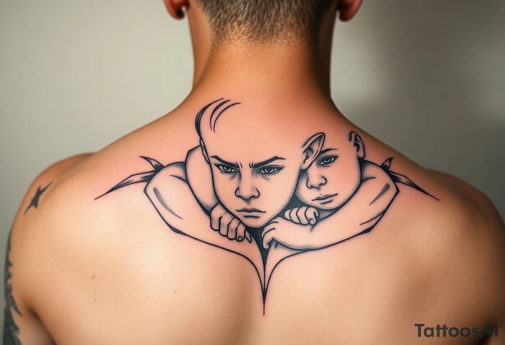 Little boys with day being strong tattoo idea