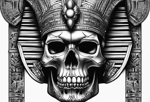 pharaoh skull realistic tattoo idea