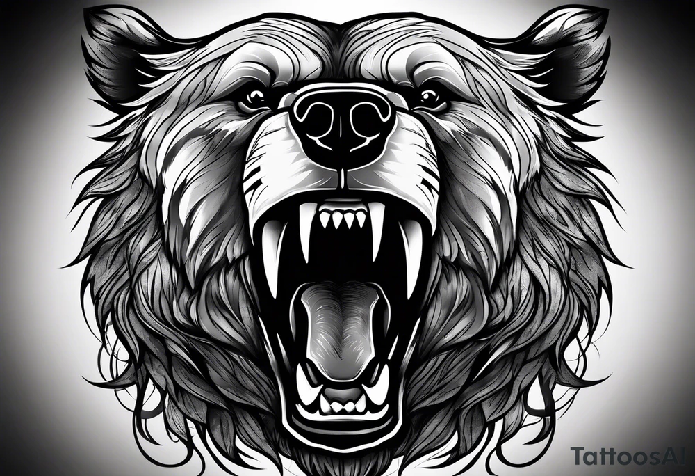 angry bear tattoo idea