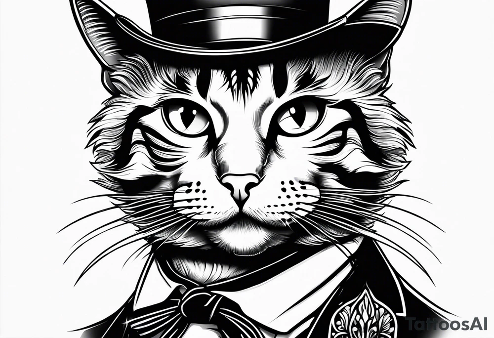 cat with funny hat
make it more simple tattoo idea