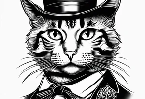 cat with funny hat
make it more simple tattoo idea