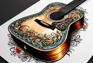 Acoustic guitar tattoo idea