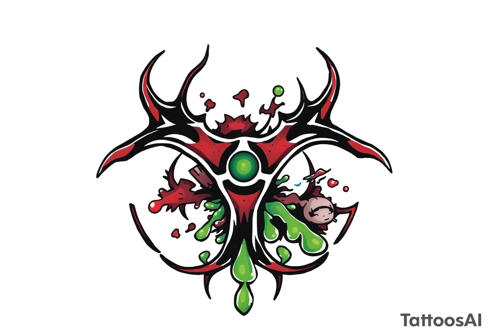 Contagion sign with toxic spill tattoo idea