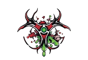 Contagion sign with toxic spill tattoo idea