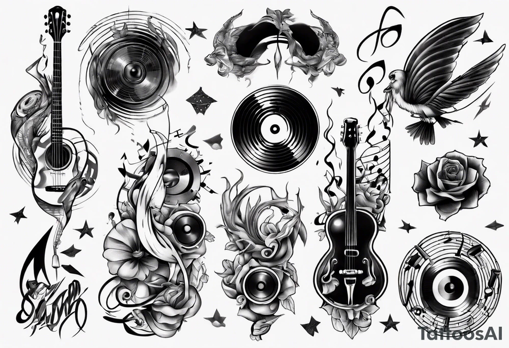 music sound tattoo idea