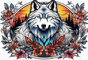 Wolves in nature tattoo idea
