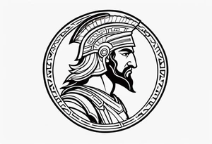 Ancient greek warrior symbol tattoo idea