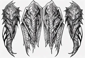 Dragon Leg armor symmetrical tattoo idea