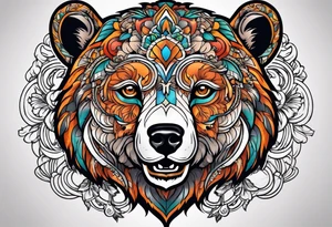 Bear head tattoo idea