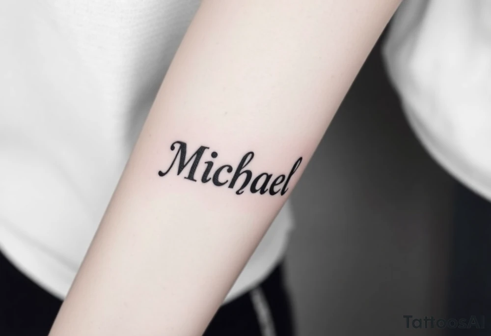 Michael in old school font tattoo idea