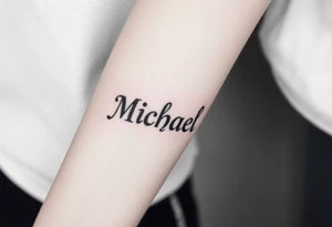 Michael in old school font tattoo idea