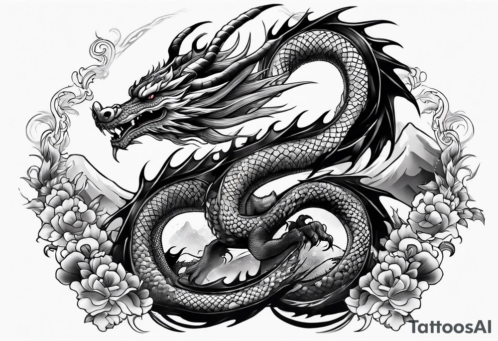 dragon japanese sleeve tattoo idea