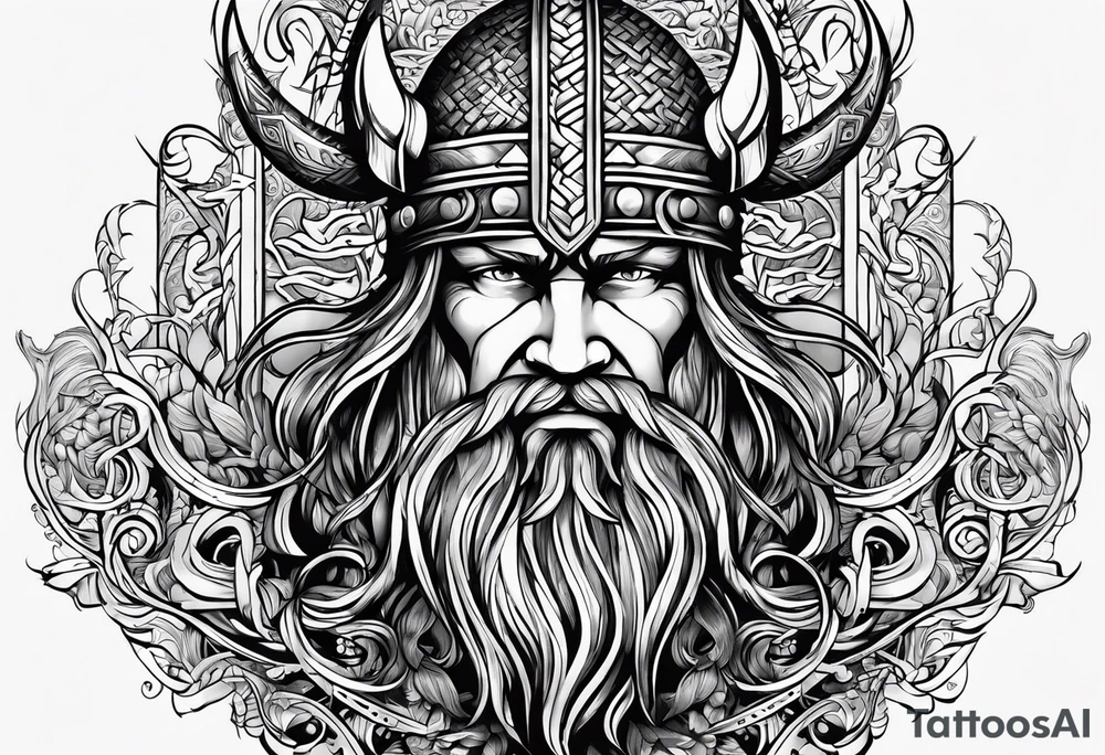 The phrase "keep going" in a viking style tattoo idea