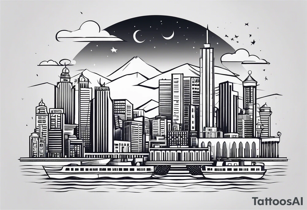israel city vector tattoo idea