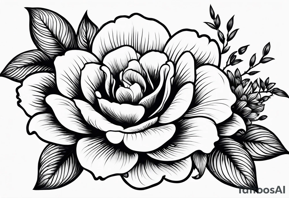 flowers, leaves tattoo idea