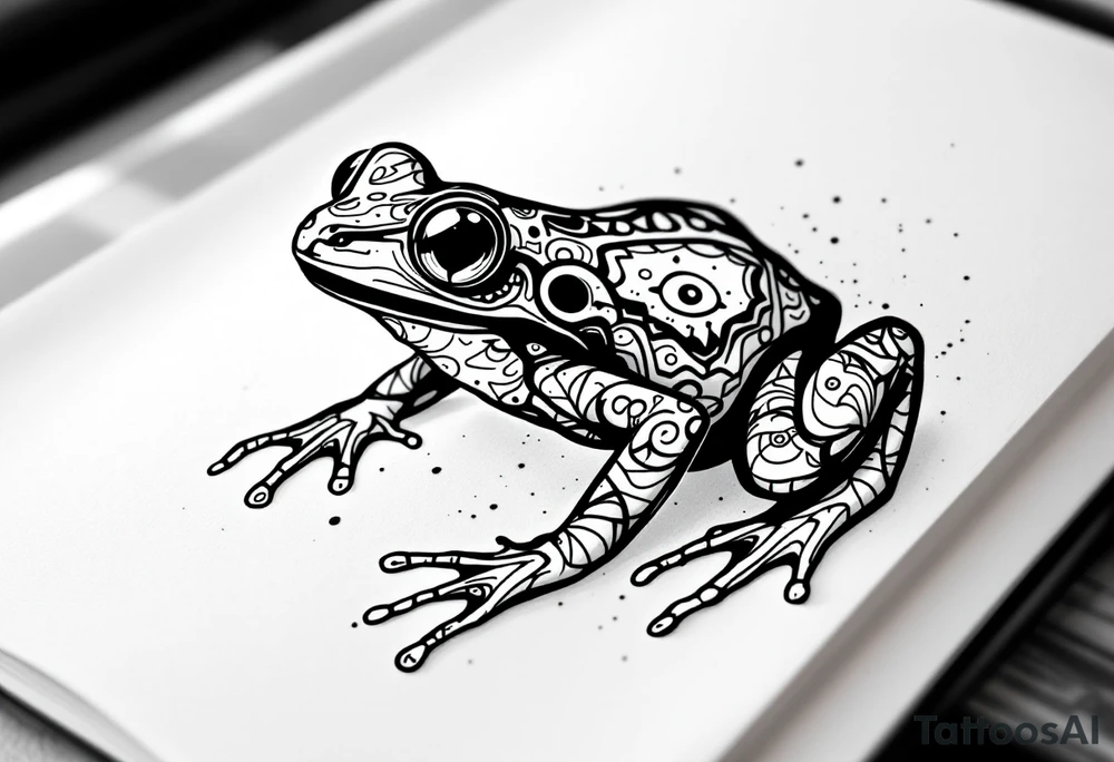 a psychedelic frog tattoo idea