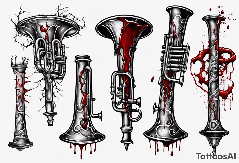 Ancient Trumpet
Horror
Blood
Cracked tattoo idea