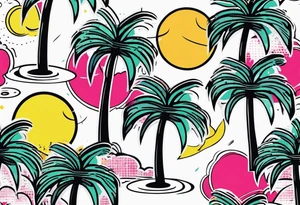 Palm trees, money tattoo idea