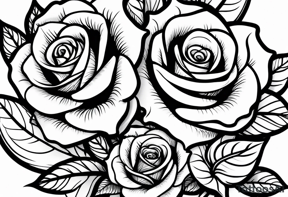 Arm sleeve roses tattoo idea