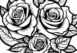 Arm sleeve roses tattoo idea