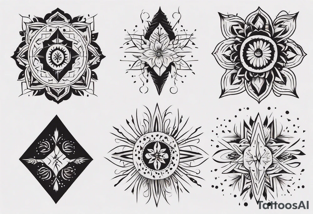 Minimalist Ornemental traditional henne tattoo idea