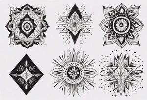 Minimalist Ornemental traditional henne tattoo idea