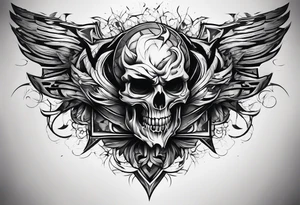 extreme fragmented twisted bone anger pain on elbow tattoo idea