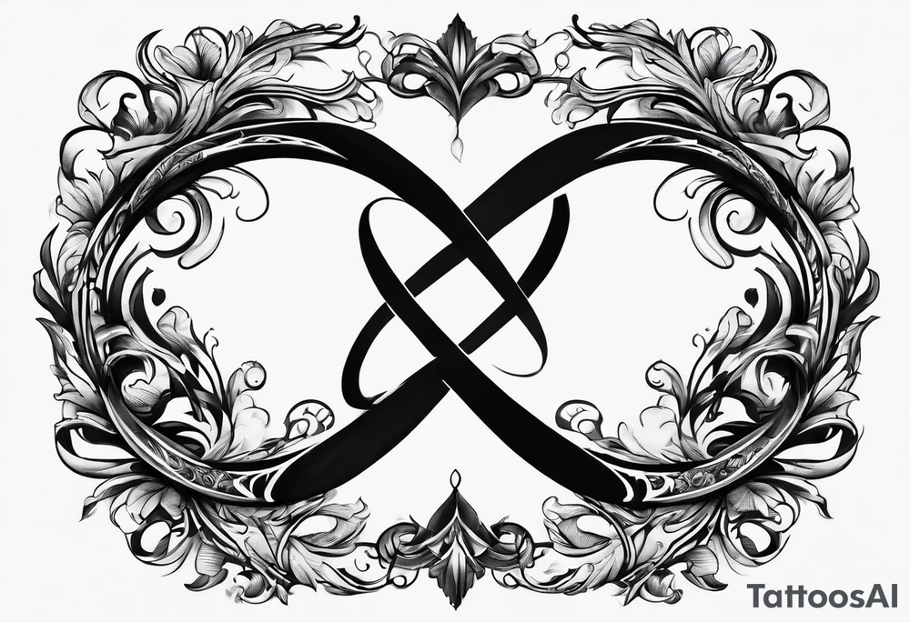A infinity sign with a musky jumping out tattoo idea